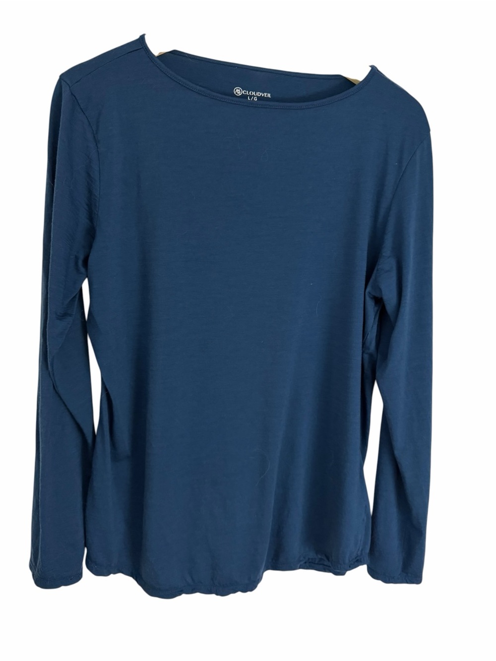 CLOUDVEIL Deep Blue Merino Wool Long Sleeve Base Layer Made Canada size L